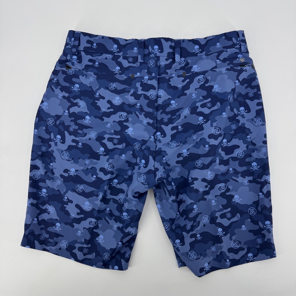 G/FORE Mens Blue Camo Skull & T's Golf Shorts Size 33 Camouflage Performance - Picture 2 of 6